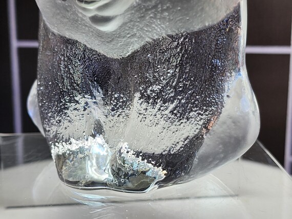Vintage Mats Jonasson Swedish Crystal Panda Paperweight: Svenskt