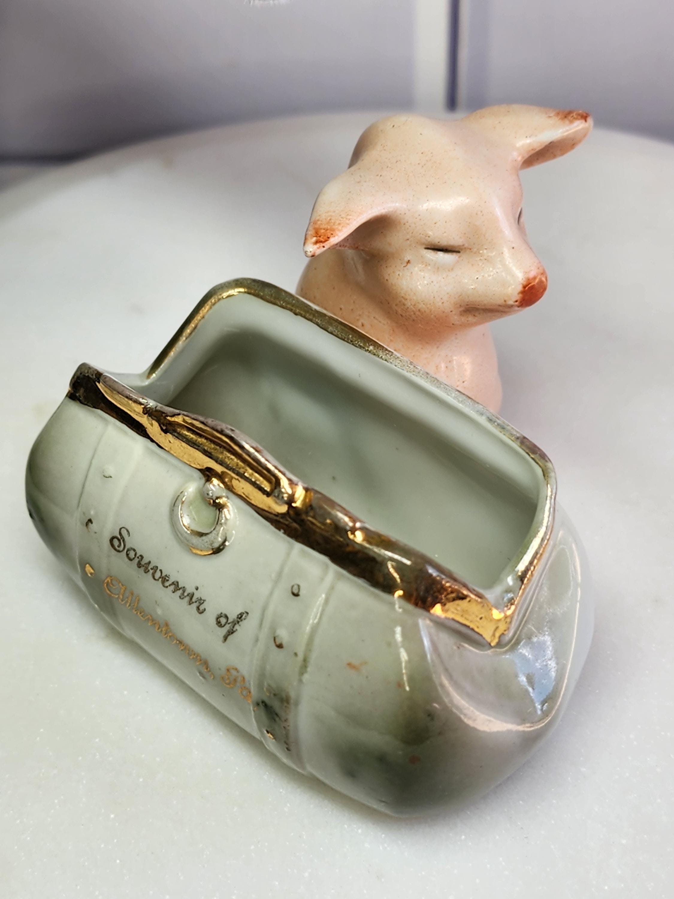 Antique Victorian Pink Pig Fairing, Allentown Souvenir, Made in