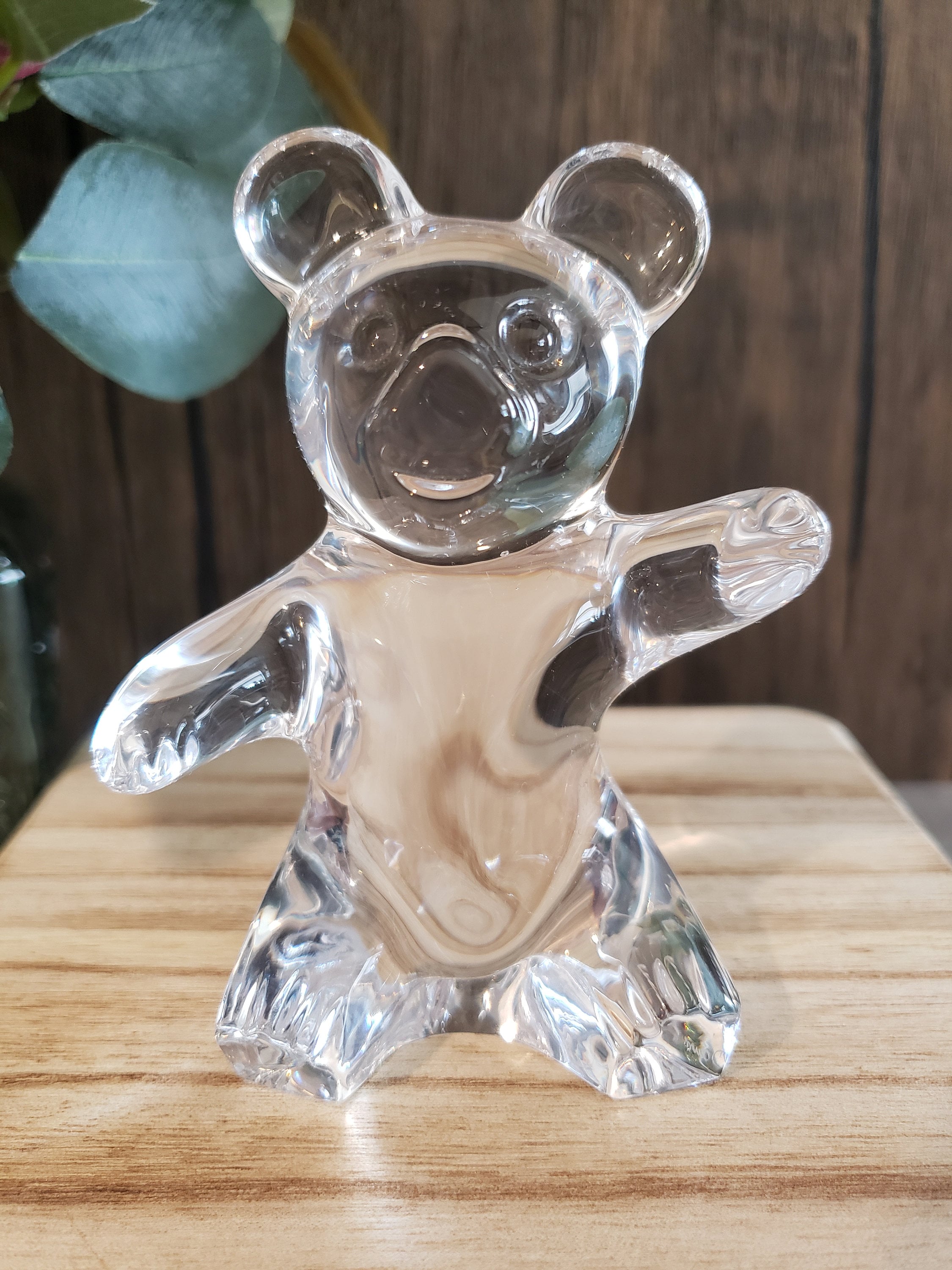 Daum France クリスタル置物　熊置物 Signed Daum France Crystal Teddy Bear Figurine Paperweight With