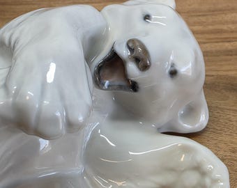 PolarBear・Knud Kyhn・３６cm×２１cm◇Ｂ＆Ｇ・Ｒ.Ｃ◇ Vintage 1962 Royal Copenhagen Porcelain Polar Bear Cub Figurine