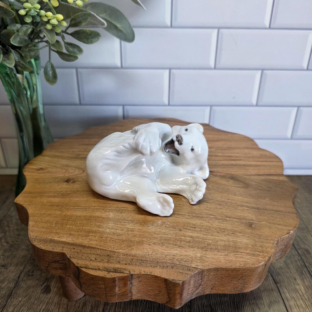 Vintage 1962 Royal Copenhagen Porcelain Polar Bear Cub Figurine
