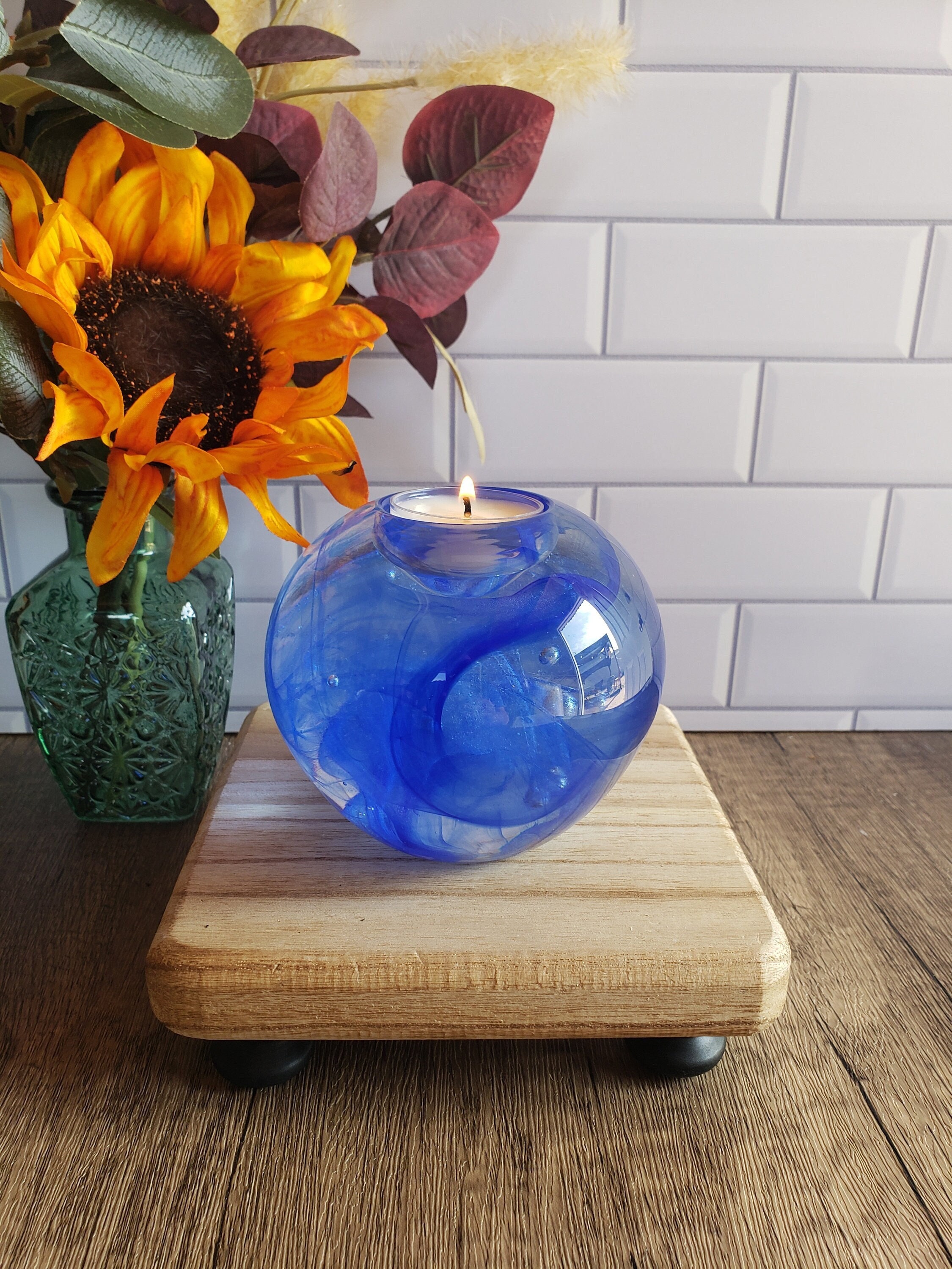 Vintage Kosta Boda Art Glass Tealight Candle Holder - Anna Ehrner