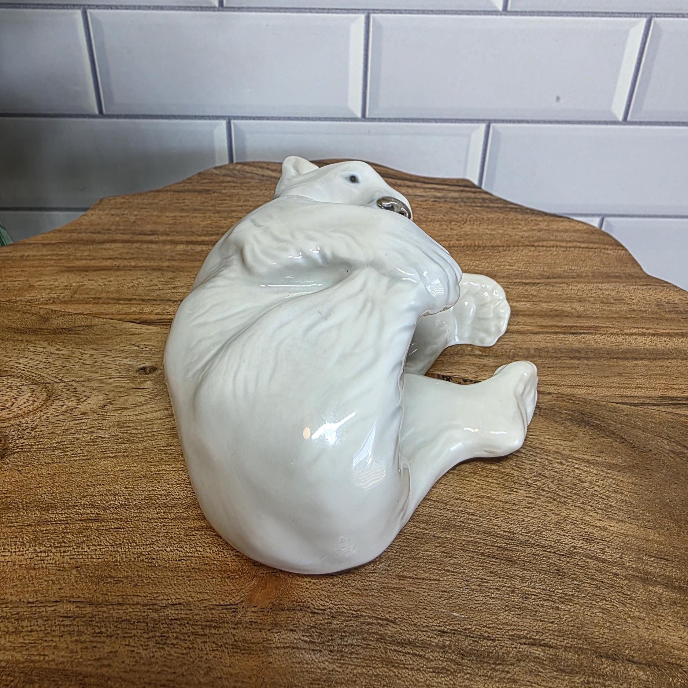 Vintage 1962 Royal Copenhagen Porcelain Polar Bear Cub Figurine