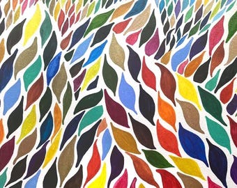 Original Abstract Painting on Paper Gouache