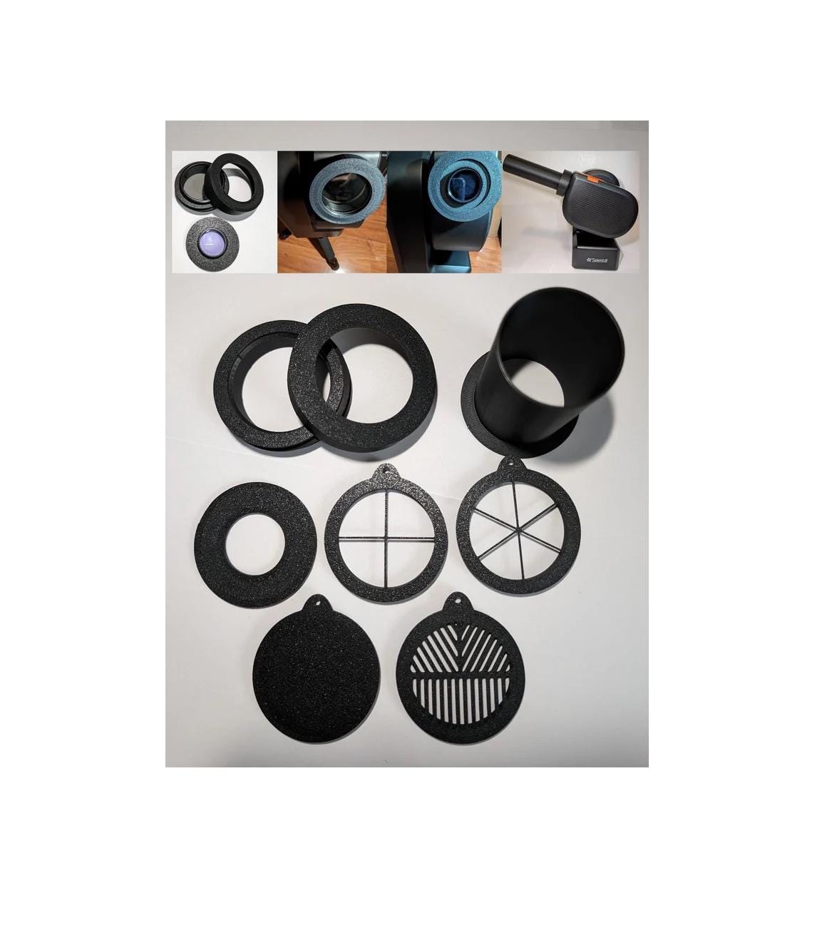DIY PLA Dew Shield Cap & Bahtinov Spike For ZWO SeeStar S50 – 1.25" & 2" Filter Holder Compatible