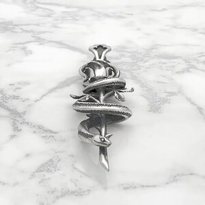 Snake Rose Pendant | Snake Charm | Rose Charm | Gift For Her | 925 Sterling Silver Snake Rose Pendants | Women Jewellery | Halloween Gift