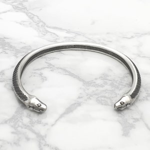 925 Silver Snake Bangle Bracelet | Snake Bracelet | Snake Cuff | Silver Bangle | Gothic Jewelry | Snake Bangle | Gift for Her | Gift For Him