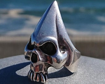 Jellyfish skull ring, Sterling Silver jellyfish Skull ring, Men's Women's Ring, Gothic Ring, Unique Skull Ring, Silver jellyfish Skull Ring