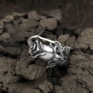 925 Sterling Silver Rose Ring, Rose Silver Ring, Rose Ring, Women Ring, Rock Boho Statement Fashion Style, Handmade Collection, Gift For Her