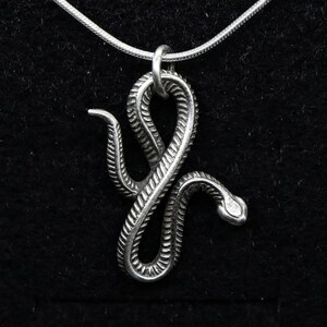 Snake 925 Sterling Silver Pendant, Snake Handmade Silver pendant, Snake Silver Charm, Snake Necklace, Unisex Jewelry, Silver Snake Jewelry