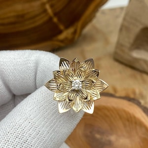 925 Sterling Silver Lotus Flower Ring. Lotus Flower Bloom Ring. Flower Symbol Ring. Handmade Jewelry. Anniversary Gift. Lotus Flower Jewelry