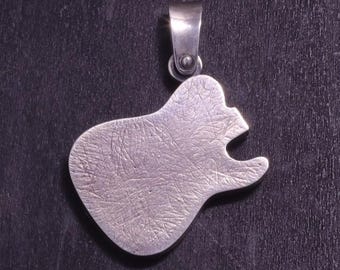 Silber Gitarre Anhänger Halskette