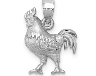 Pendentif de poulet en argent 925, Pendentif de poulet de coq fait à la main Bijoux, Charme de poulet, Collier de poulet, Bijoux de poulet, Pendentif de coq