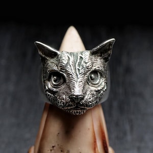 925 Sterling Silver Cat Ring. Cat Lover Jewelry. Cat Ring. Animal Ring. Gift For Her. Anniversary Ring. Handmade Ring Jewelry. Kitty Ring