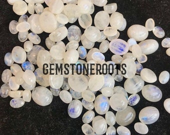 Top Quality Rainbow Moonstone Cabochon / Oval Shape Rainbow Moonstone Lot / Mix Size Moonstone Gemstone/ Moonstone Loose Stone Wholesale Lot