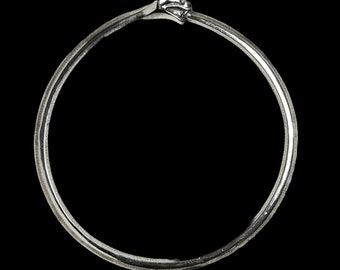Bracelet jonc serpent en argent sterling, bijoux serpent Ouroboros