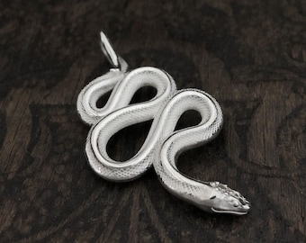 Twisted Snake Pendant | Serpent Necklace | 925 Sterling Silver Charm | Minimalist Reptile Design | Unisex Jewelry