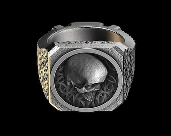 Handmade 925 Sterling Silver Skull Ring Gothic Ring • Motorcyclist Ring • Silver Skull jewelry • Gift For Husband • Christmas gift