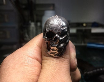 Handmade 925 Sterling Silver Skull Ring, Gothic Jewelry