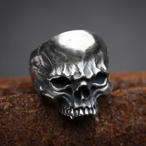 Skull Ring, 925 Sterling Silver Skull Ring, Gothic Jewelry, Handmade Skull Jewelry, Punk Rock Ring, Halloween Jewelry, Gift For Him