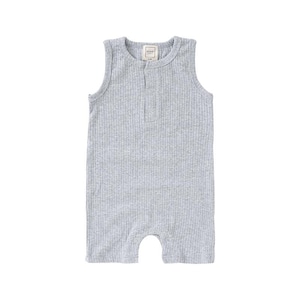 ROMP Tank Shortie - Stone | Gender Neutral Unisex Baby Girl Baby Boy Toddler Baby Clothes Baby Shower Gift Ribbed Organic Cotton Baby Romper