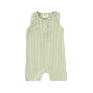 ROMP Tank Shortie - Pistachio | Gender Neutral Unisex Baby Girl Baby Boy Toddler Baby Clothes Baby Shower Gift Ribbed Organic Cotton Romper
