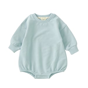 ROMP Organic Cotton Oversized Sweater Romper, Baby & Toddler Gender Neutral Sweatshirt Bubble Onesie Bodysuit, Baby Shower Gift