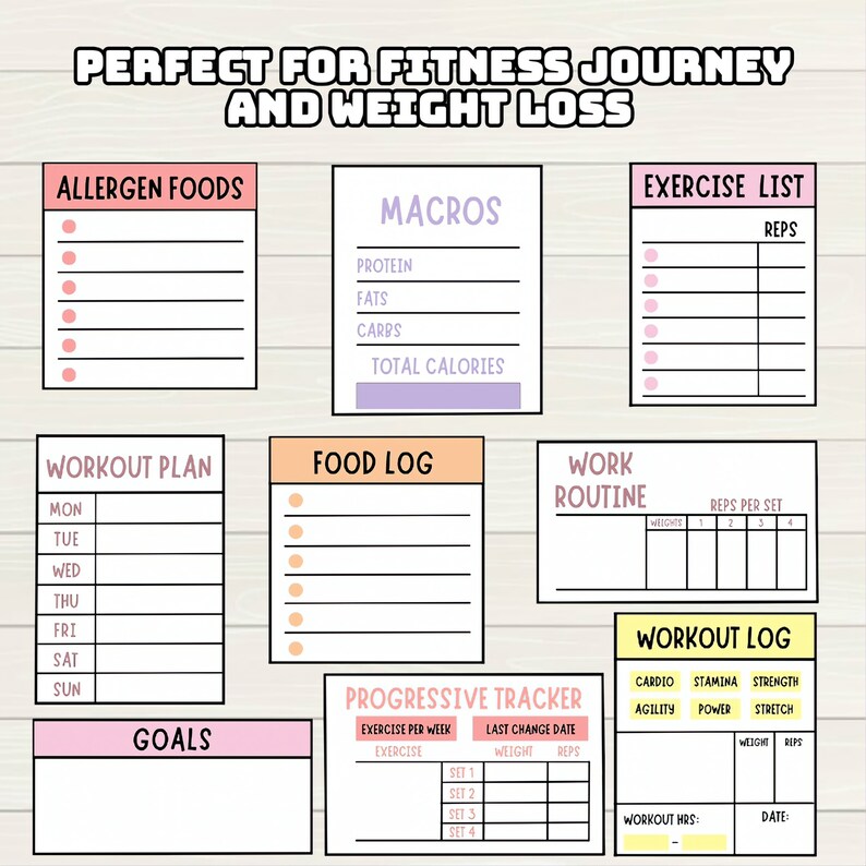 Fitness Digital Stickers: Workout Planner, Goodnotes PNG (300+) - Etsy
