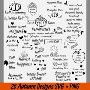 Fall SVG Bundle: Autumn Designs for Cricut, Silhouette (Digital Download)