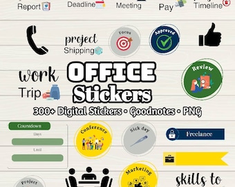 Office Digital Stickers: 300+ PNG Stickers for Goodnotes