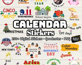 Digital Stickers | HOLIDAY EDITION | Transparent, Pre-cropped | GoodNotes, Notability, iPad/Tablet | Stickers for Holidays & Occasions