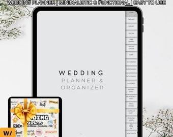 Digital Wedding Planner with Digital Wedding Stickers Bundle, Ipad Goodnotes, Wedding Organizer, Samsung, Marriage Planner Digital Dated V1