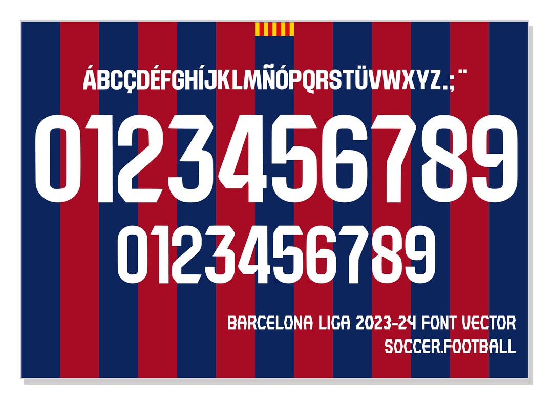 Font Vector Jersey Barcelona 2023/2024 Font SVG AI Eps Pdf Etsy