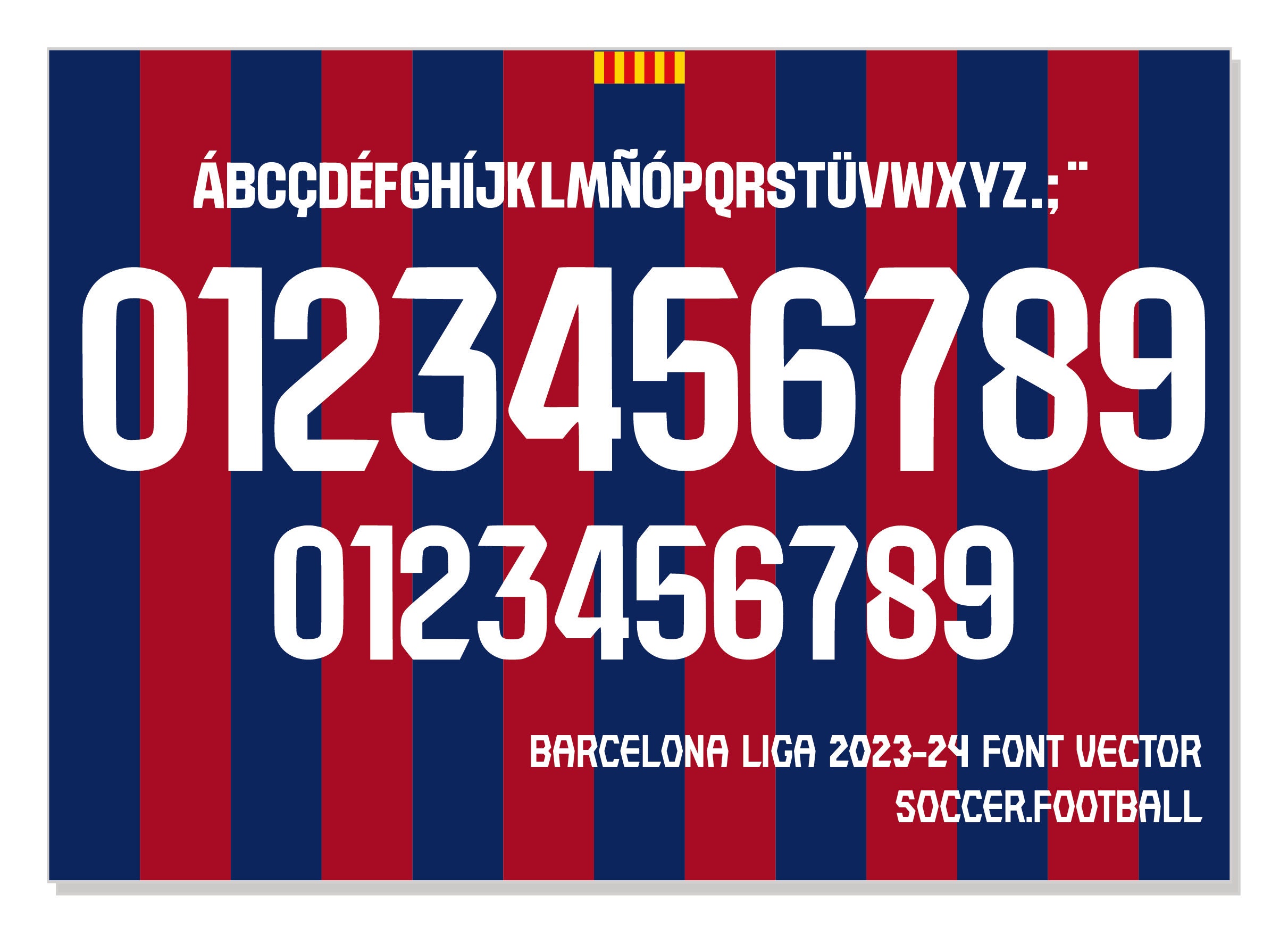 Font Vector Jersey Barcelona 2023/2024 Font SVG AI Eps Pdf Etsy Canada
