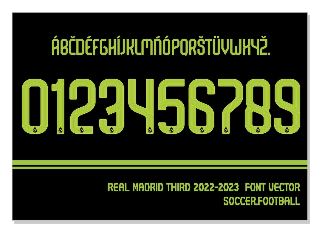 Font Vector Real Madrid Third 2022/2023 Font SVG, AI, Eps, Pdf, TTF