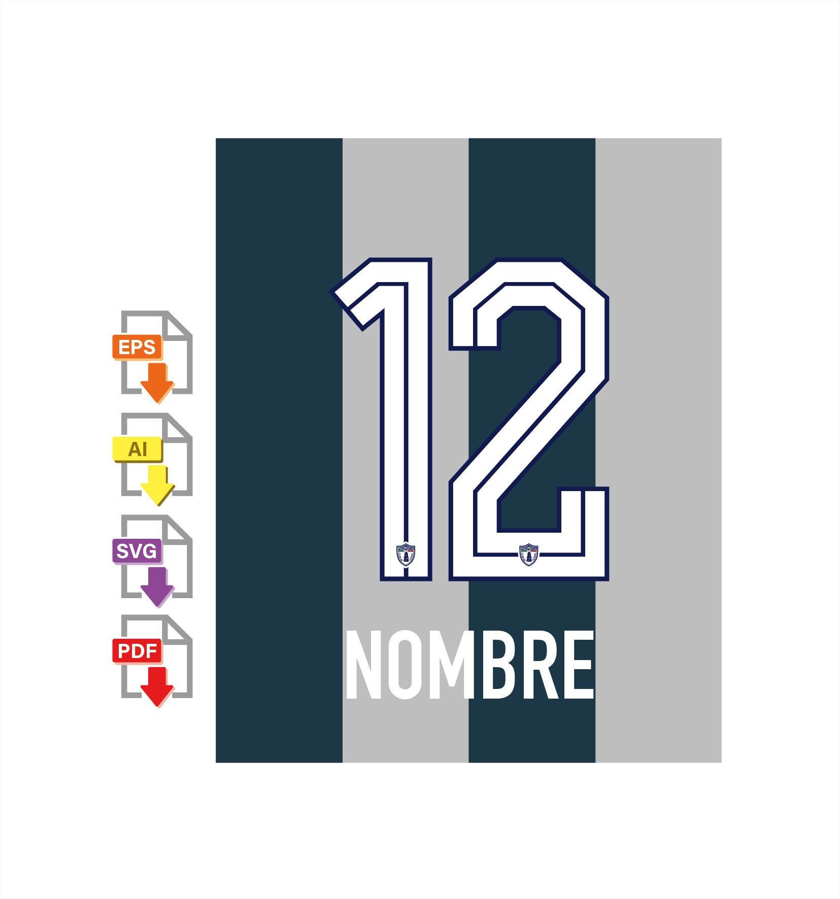 Font Vector Club Pachuca 2022/2023 Font SVG AI Eps Pdf TTF Etsy México