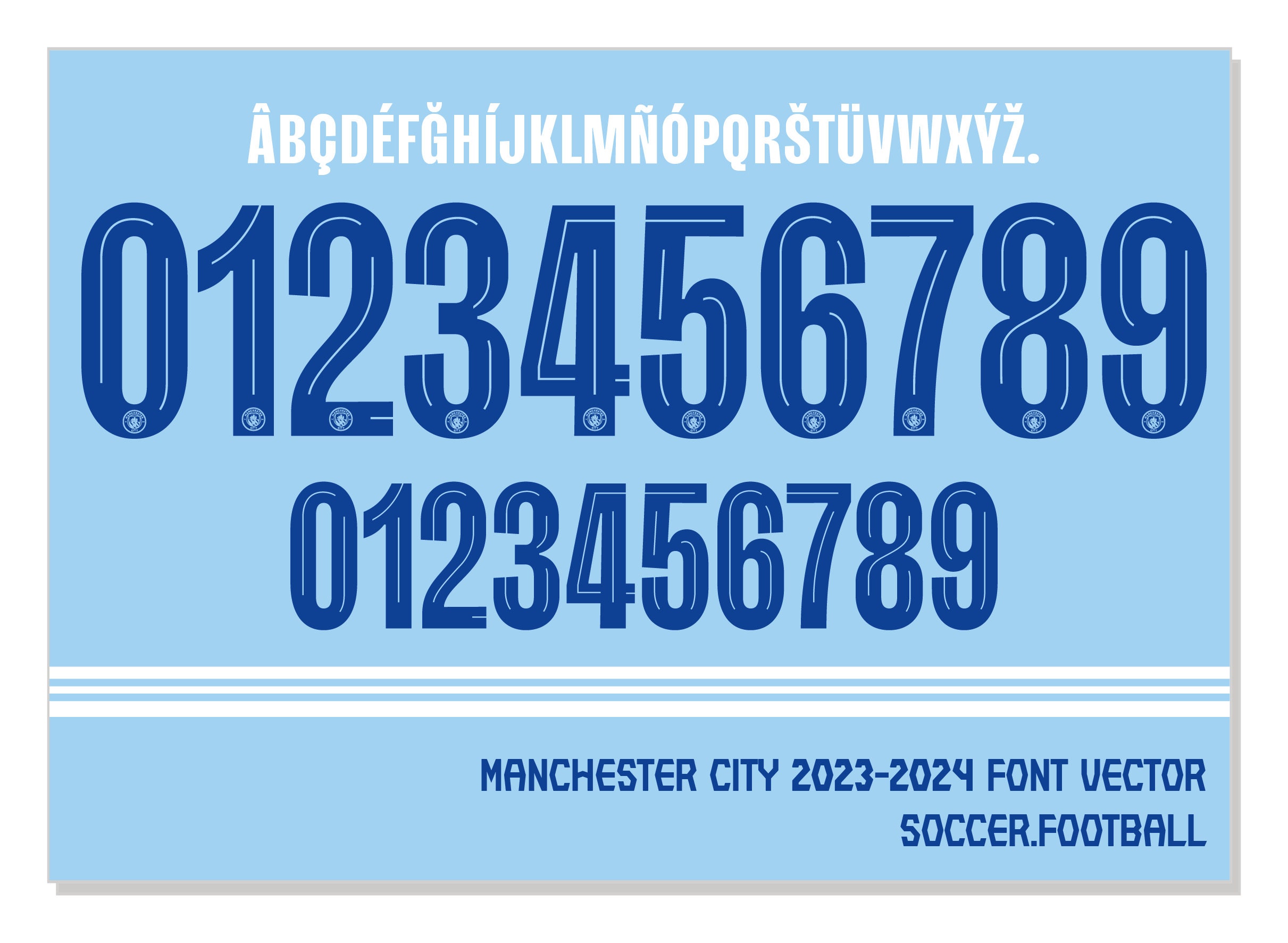 Font Vector Manchester City 2023/2025 Champion Font SVG AI Etsy
