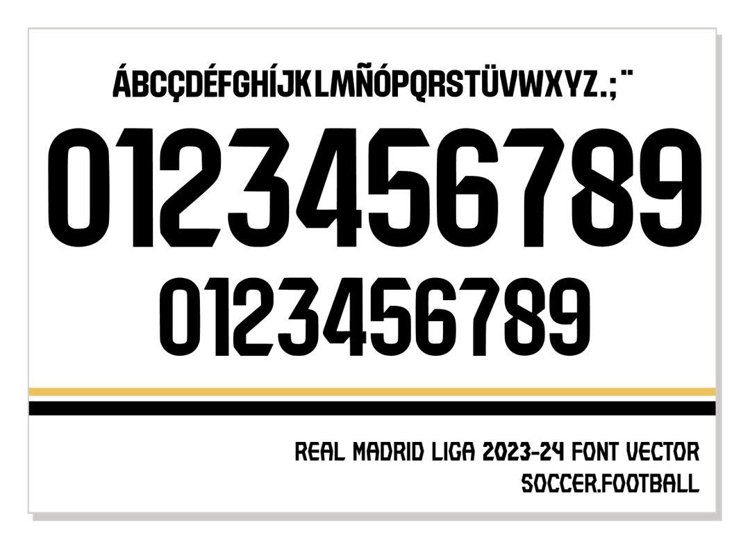 Font Vector Jersey Real Madrid 2023/2024 Font SVG AI Eps Etsy