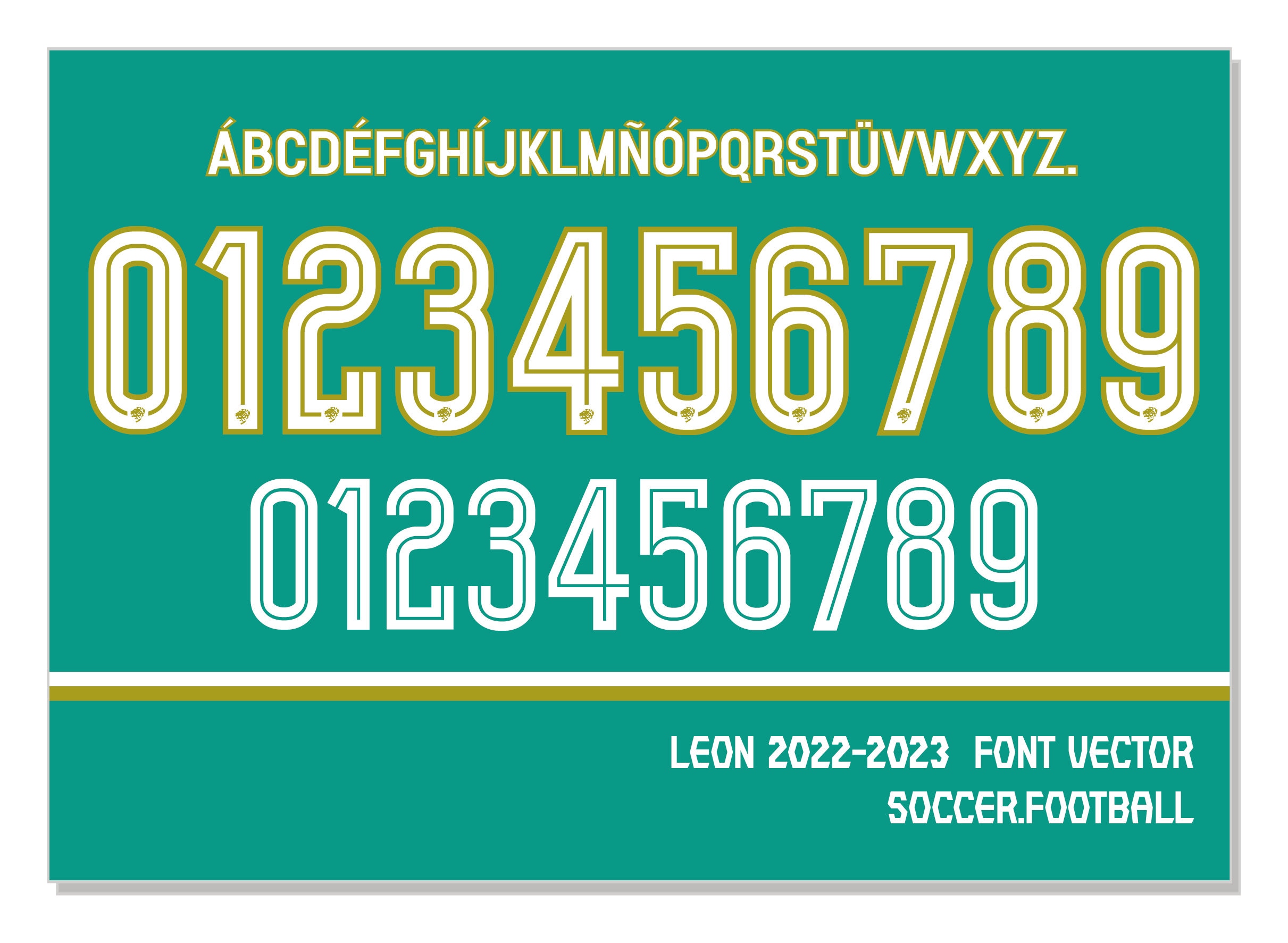 font vector team 2022 kit sport style font. football style font
