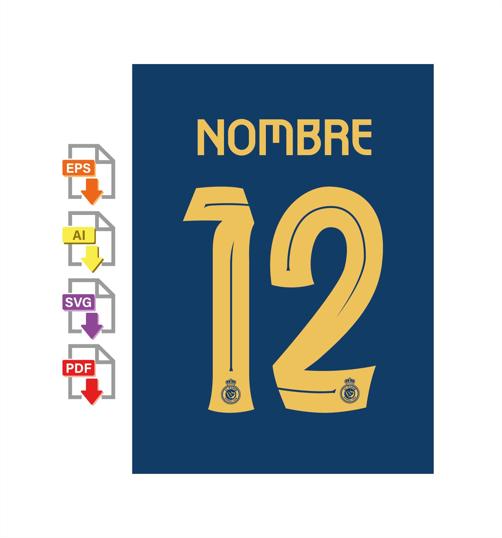 Font Vector Al Nassr 20232024 Font SVG AI Eps Pdf TTF / Etsy México