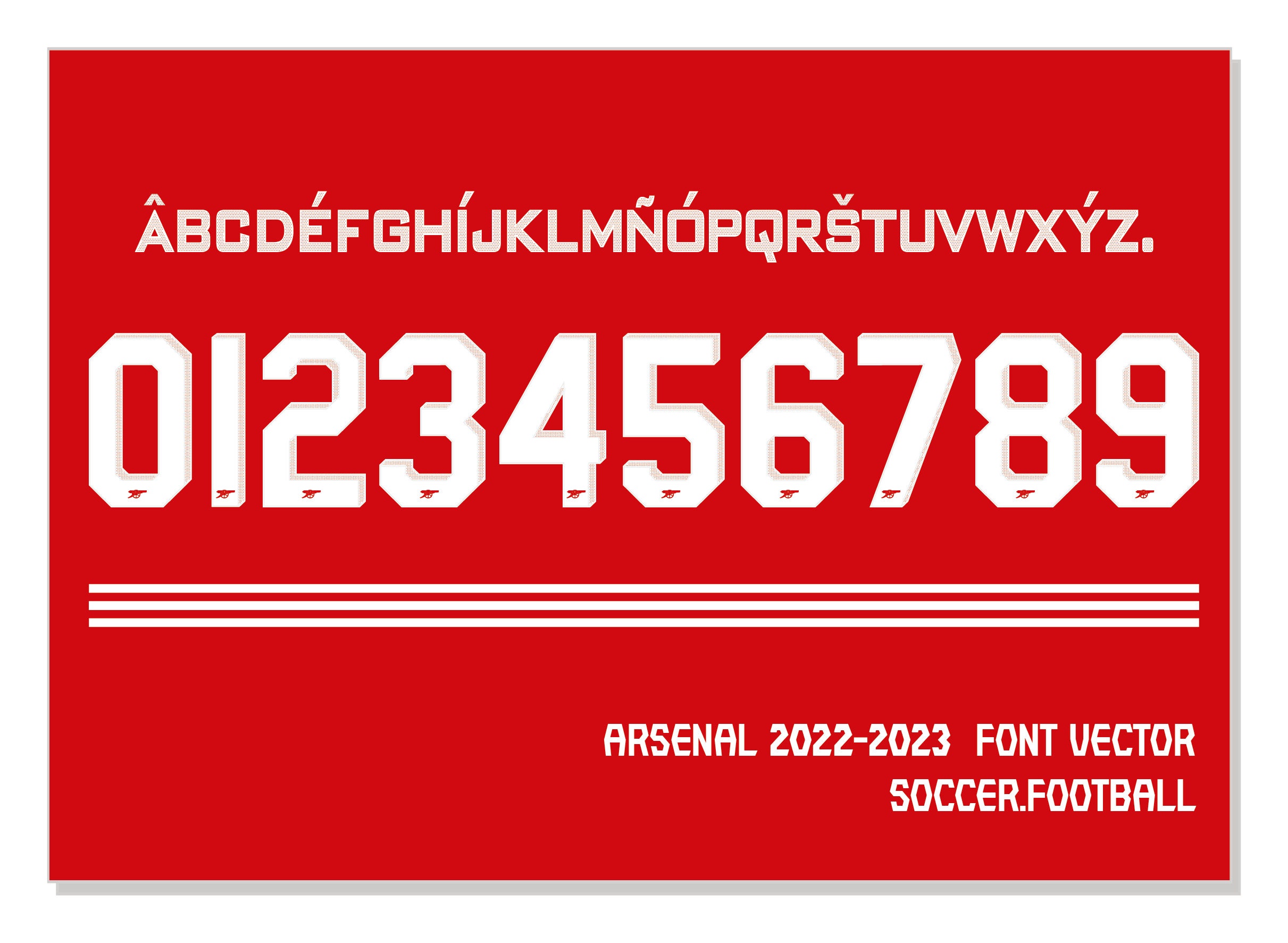 font vector team 2022 - 2023 kit sport style font. manchester football  style font. premier league. sports style letters and numbers for soccer  team Stock Vector