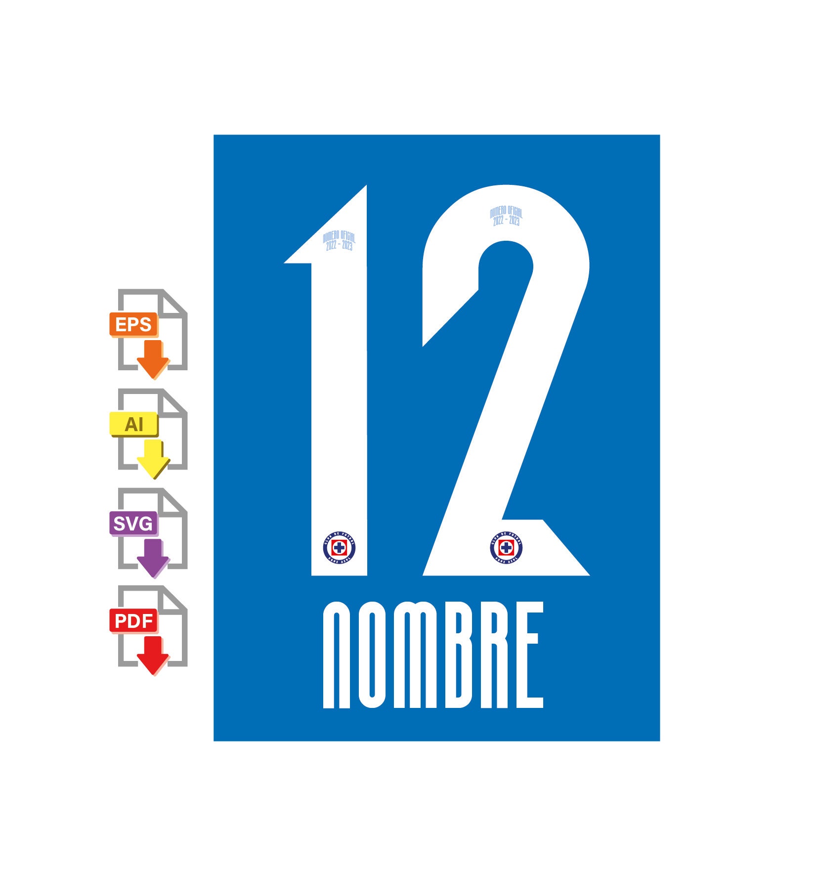 Font Vector Cruz Azul 2022/2023 Font SVG AI Eps Pdf TTF / Etsy Italia