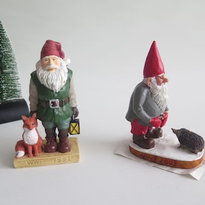 Nordischer Gnom mit Fuchs Igel Figur Dekor Norwegen, Sammelfigurine Norwegisch Vintage Urlaub Dekor #804-14
