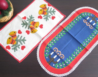 スウェーデン クリスマス テーブルセンター/テーブルランナー ヴィンテージ 北欧スウェーデンのヴィンテージクロス/テーブルセンター