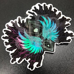 Holographic Sticker Geometry Angel Wings Vinyl Sticker