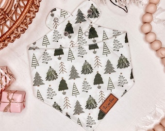Christmas Forest Dog Bandana, Snap On Pet Bandana, Cat Bandana, Pet Accessories, Pine tree Bandana, Christmas Theme Bandana