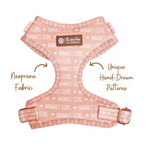 Mama's Girl Dog Harness, Blush Cute Dog Accessory, Girl Dog Harness, Stylish Pattern, Cute Cat Harness, Dog Harness and Leash Set