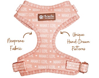 Mama's Girl Dog Harness, Blush Cute Dog Accessory, Girl Dog Harness, Stylish Pattern, Cute Cat Harness, Dog Harness and Leash Set