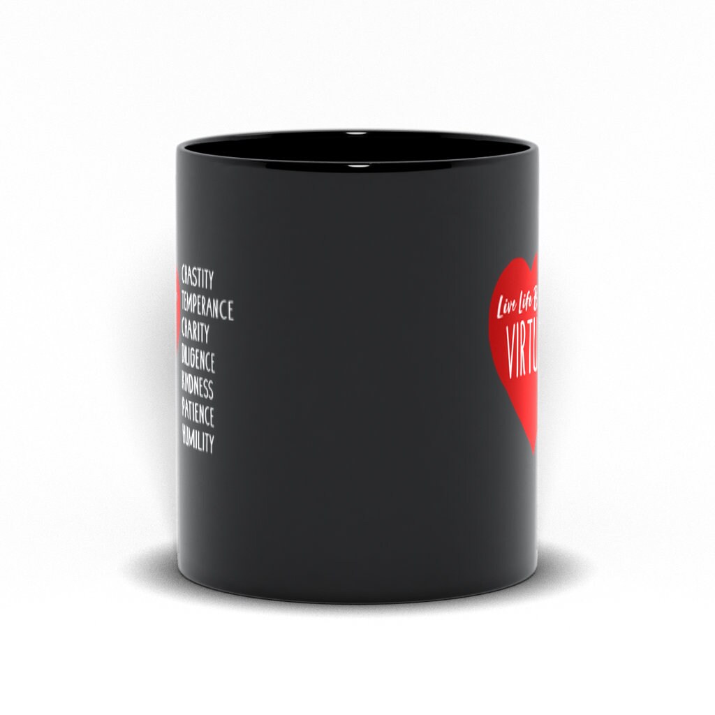 Virtues - Black Mug - Etsy