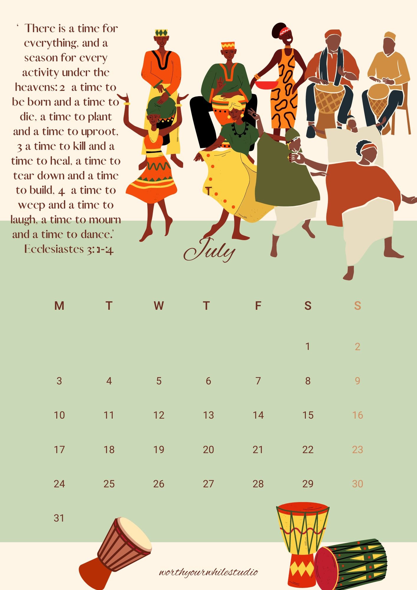 Calendar, Digital, Editable Printable Download, Monthly Calendar